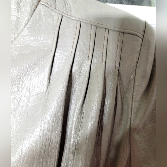 Vintage Grey Leather Belted Blazer Size Medium - Picture 5 of 6